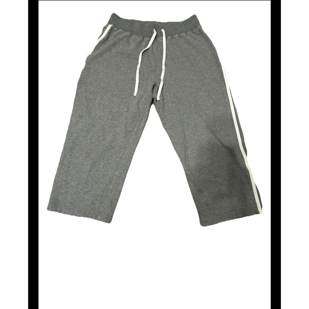 Zena Sport Womens Grey Side Stripe Capri Sweatpants Joggers Size Large RN 63619